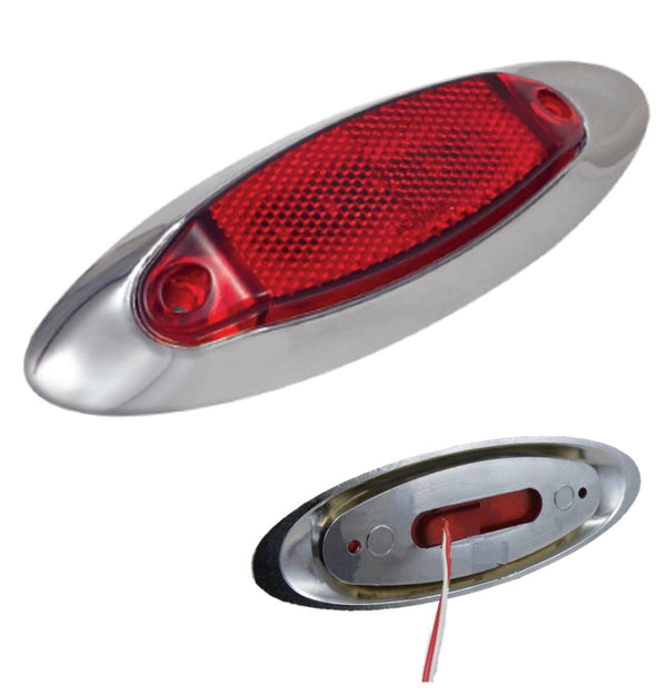 444- OVAL SIDE 4 LED CEILING LIGHT WITH CHROME REFLECTOR