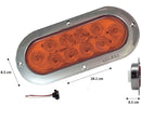 450- 10 LED 6" OVAL CHROME CEILING LIGHT WITH CONNECTOR