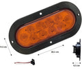 452- PLAFÓN 6" OVALADO 10 LEDS BASE NEGRA ESTROBO CON CONECTOR