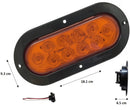 452- PLAFÓN 6" OVALADO 10 LEDS BASE NEGRA ESTROBO CON CONECTOR