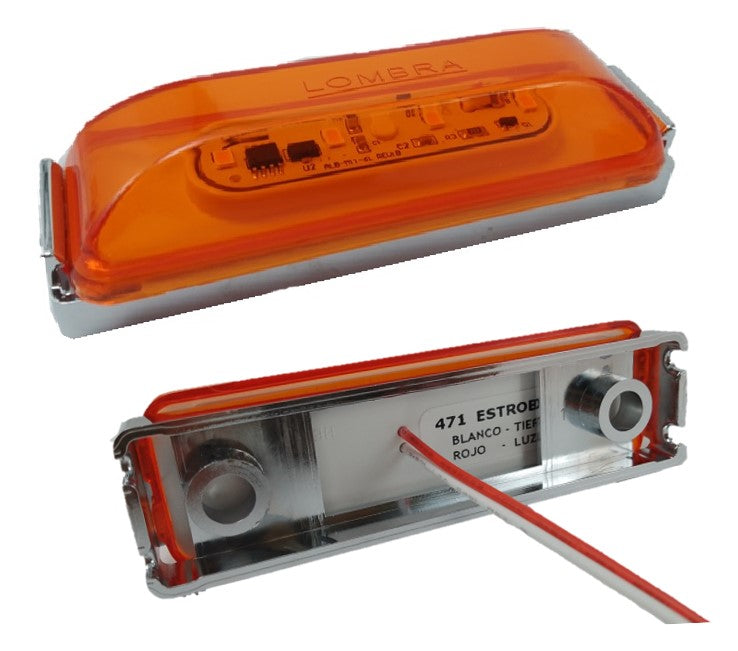 471- PLAFÓN 4 LEDS LATERAL ESTROBO BASE CROMADA