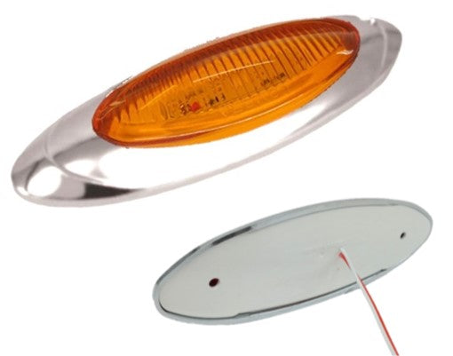 523- PLAFÓN 4 LEDS OVALADO LATERAL ARO CROMADO ESTROBO
