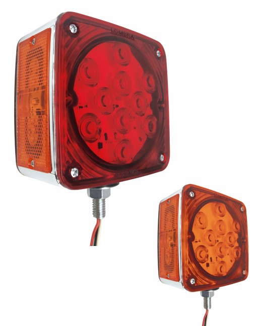 763- DIRECTIONAL 24 SQUARE LEDS 1 CHROME SCREW WITH FLASH (RIGHT)