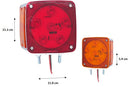 773- DIRECCIONAL 16 LEDS CUADRADA 2 TORNILLOS CROMADA (DERECHO)