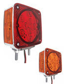 764- DIRECTIONAL 24 LEDS SQUARE 2 SCREWS CHROME FLASH