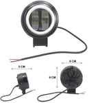 906- HIGH INTENSITY ROUND HEADLIGHT 8 LEDS AND WHITE LIGHT CONTOUR